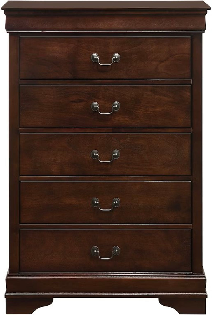Elements International Louis Philippe Chest in Cherry