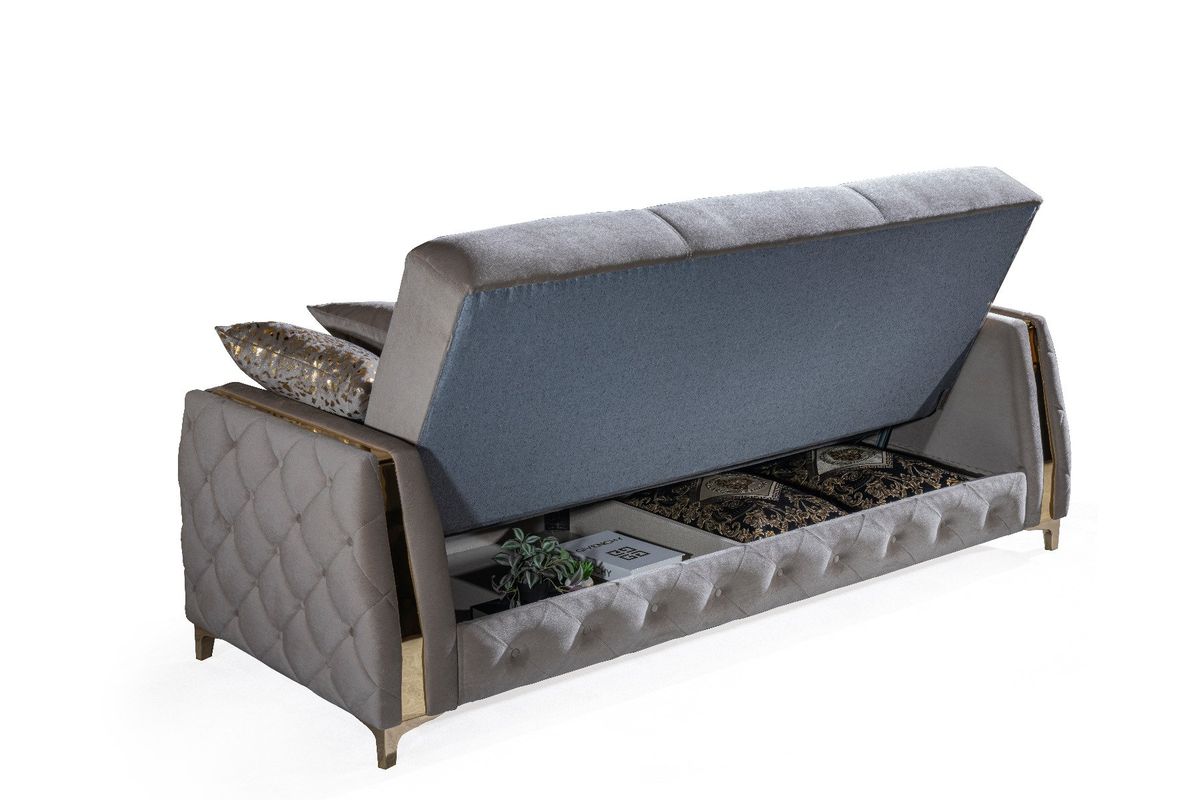 Galaxy Home Lust Sleeper Sofa in Taupe - galleria furniture outlet