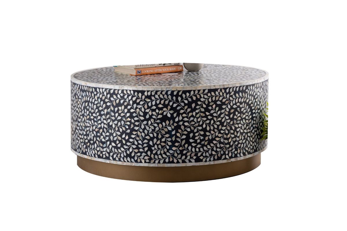 Galaxy Home Modern Luxe Coffee Table in Navy image