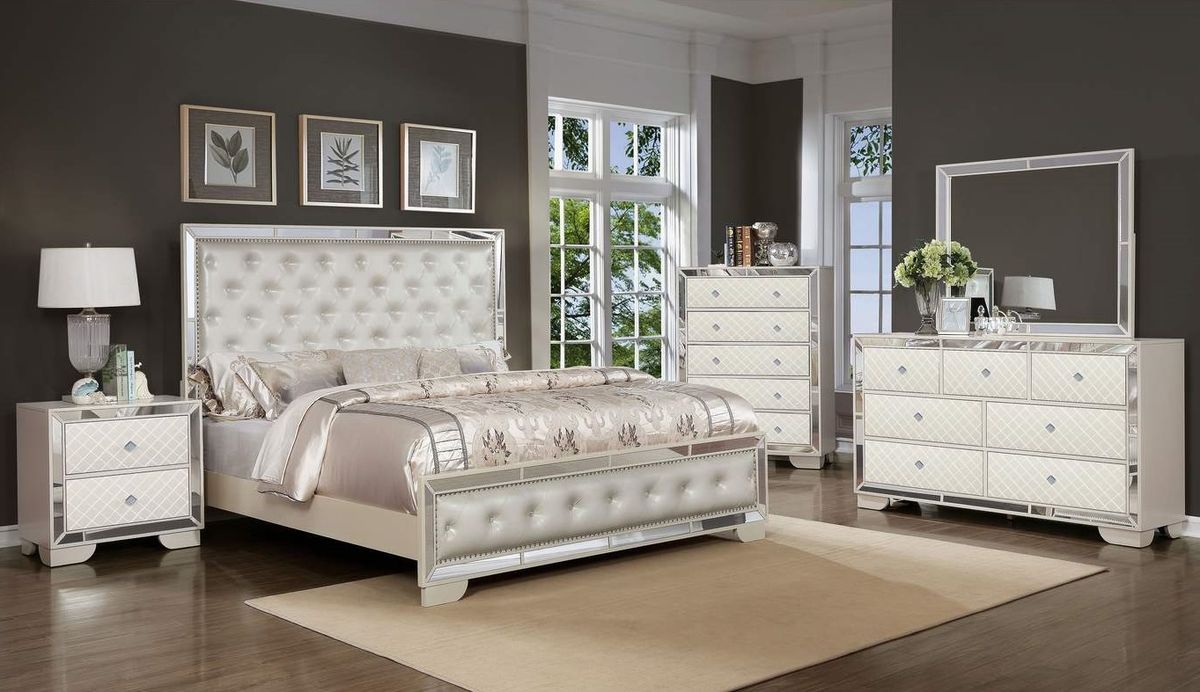 Galaxy Home Madison King Size Upholstery Bed in Beige - galleria furniture outlet