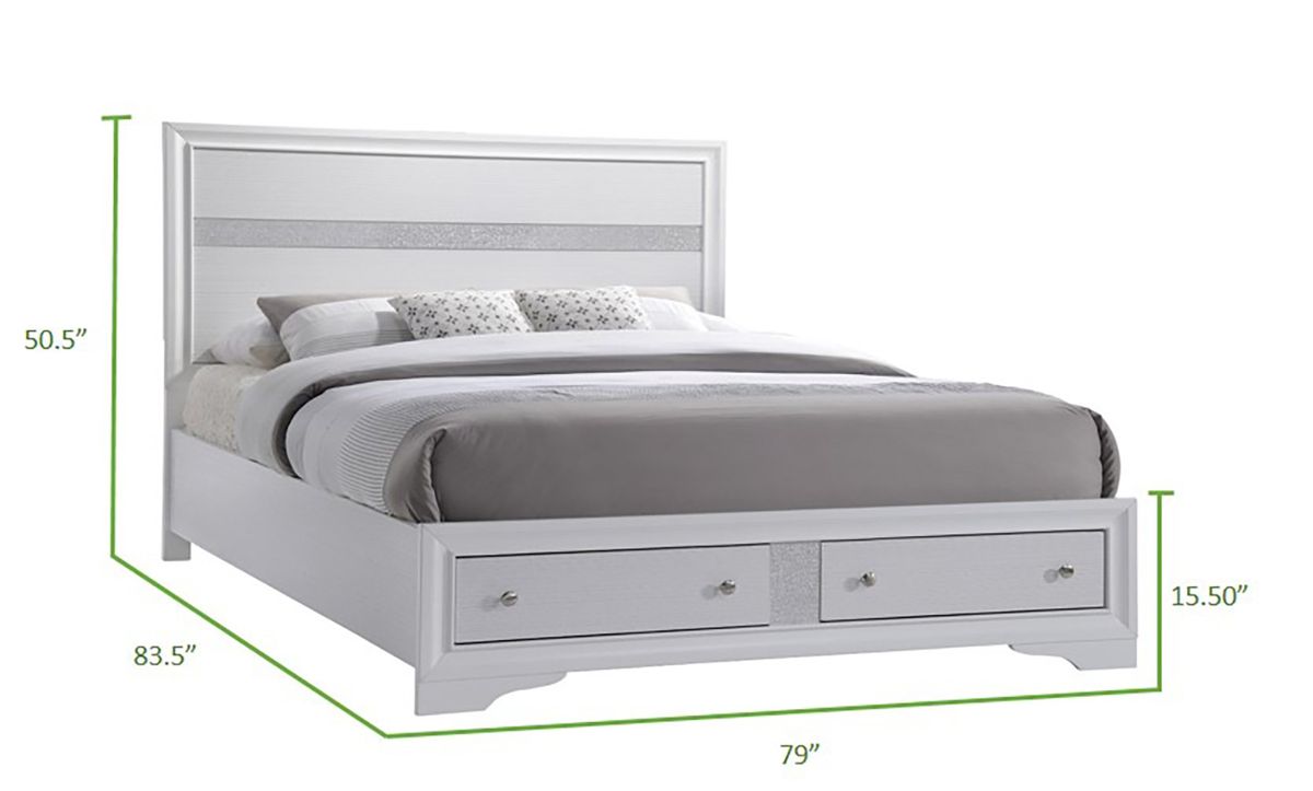 Galaxy Home Matrix King Bed in White - galleria furniture outlet