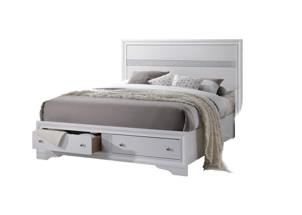 Galaxy Home Matrix King Bed in White - galleria furniture outlet