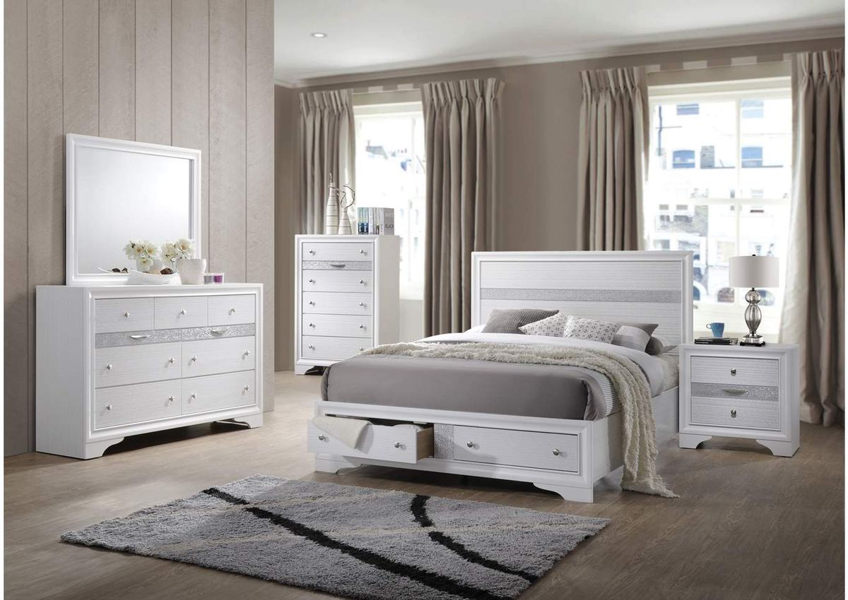 Galaxy Home Matrix 3 Drawer Nightstand in White GHF-808857902306 - galleria furniture outlet