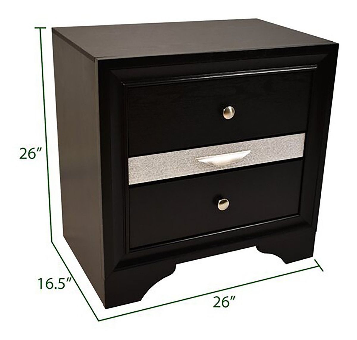 Galaxy Home Matrix Nightstand in Black