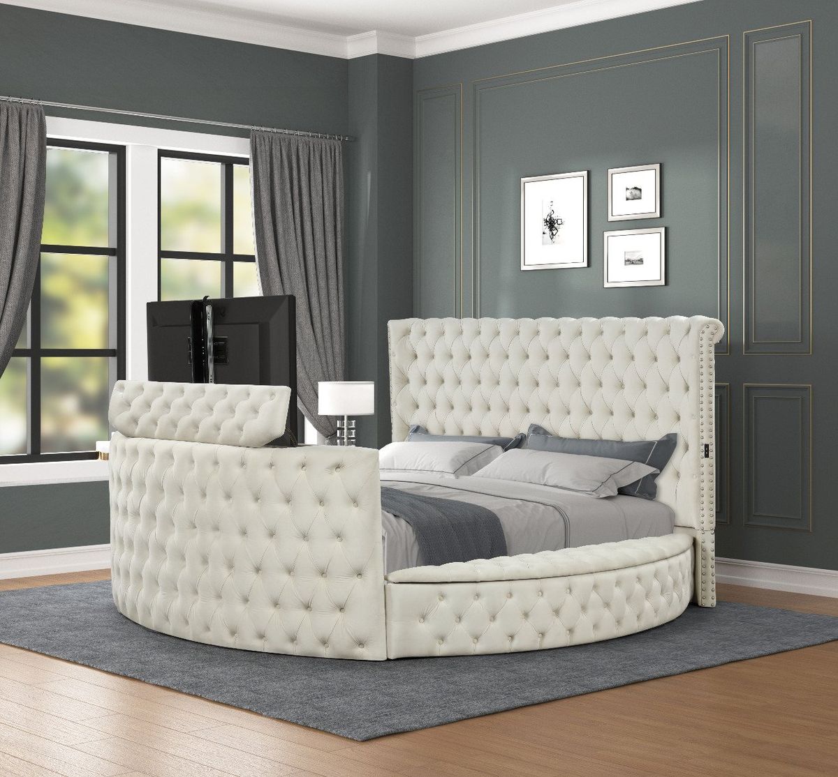 Galaxy Home Maya King Bed in Cream