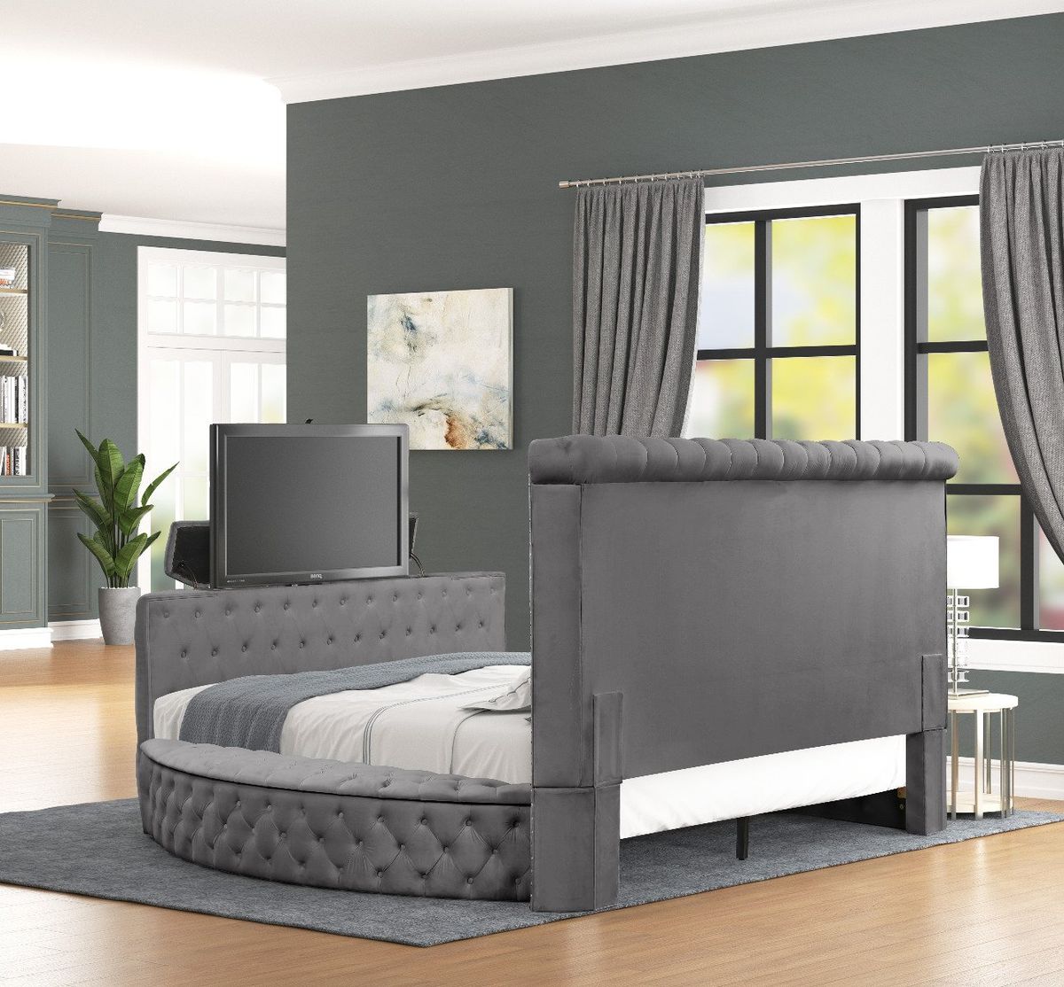 Galaxy Home Maya Queen Bed in Gray