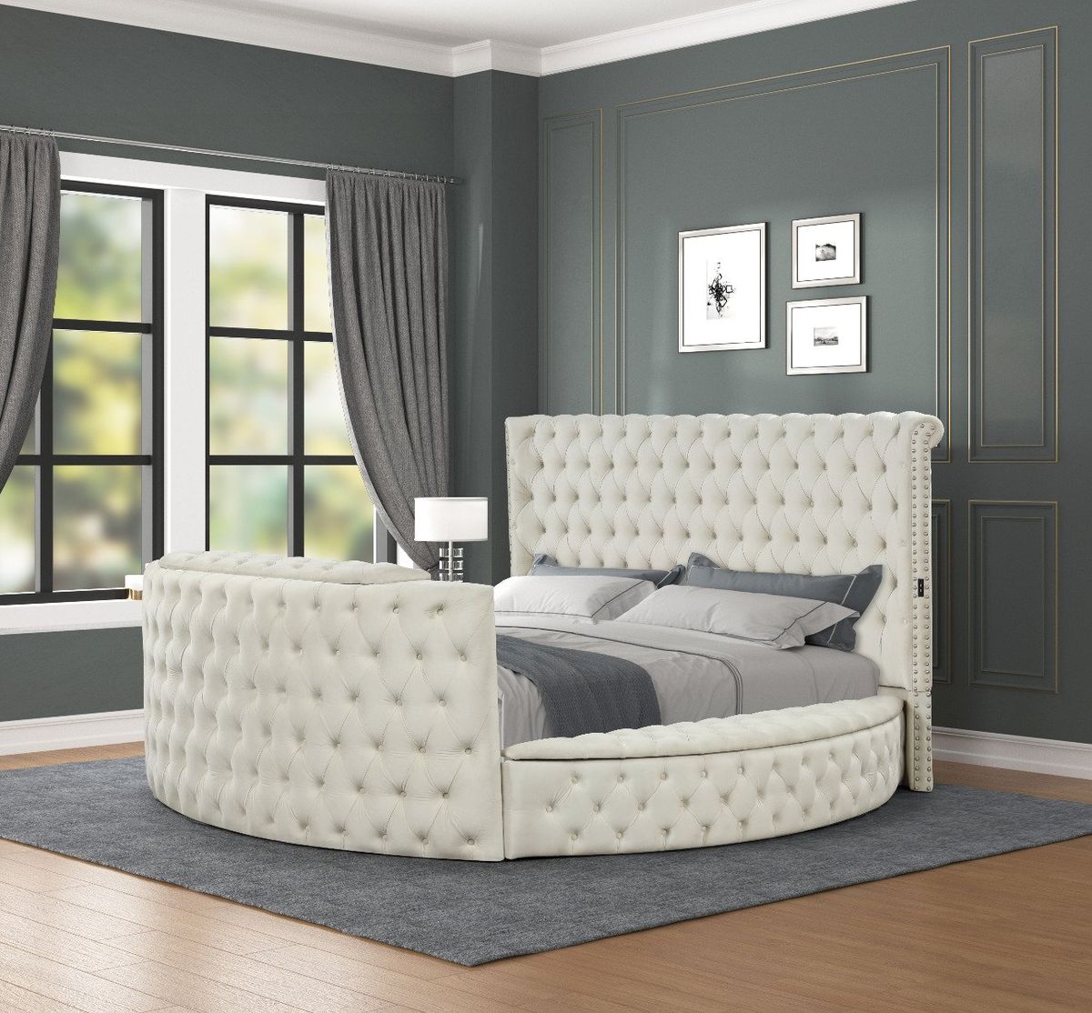 Galaxy Home Maya King Bed in Cream