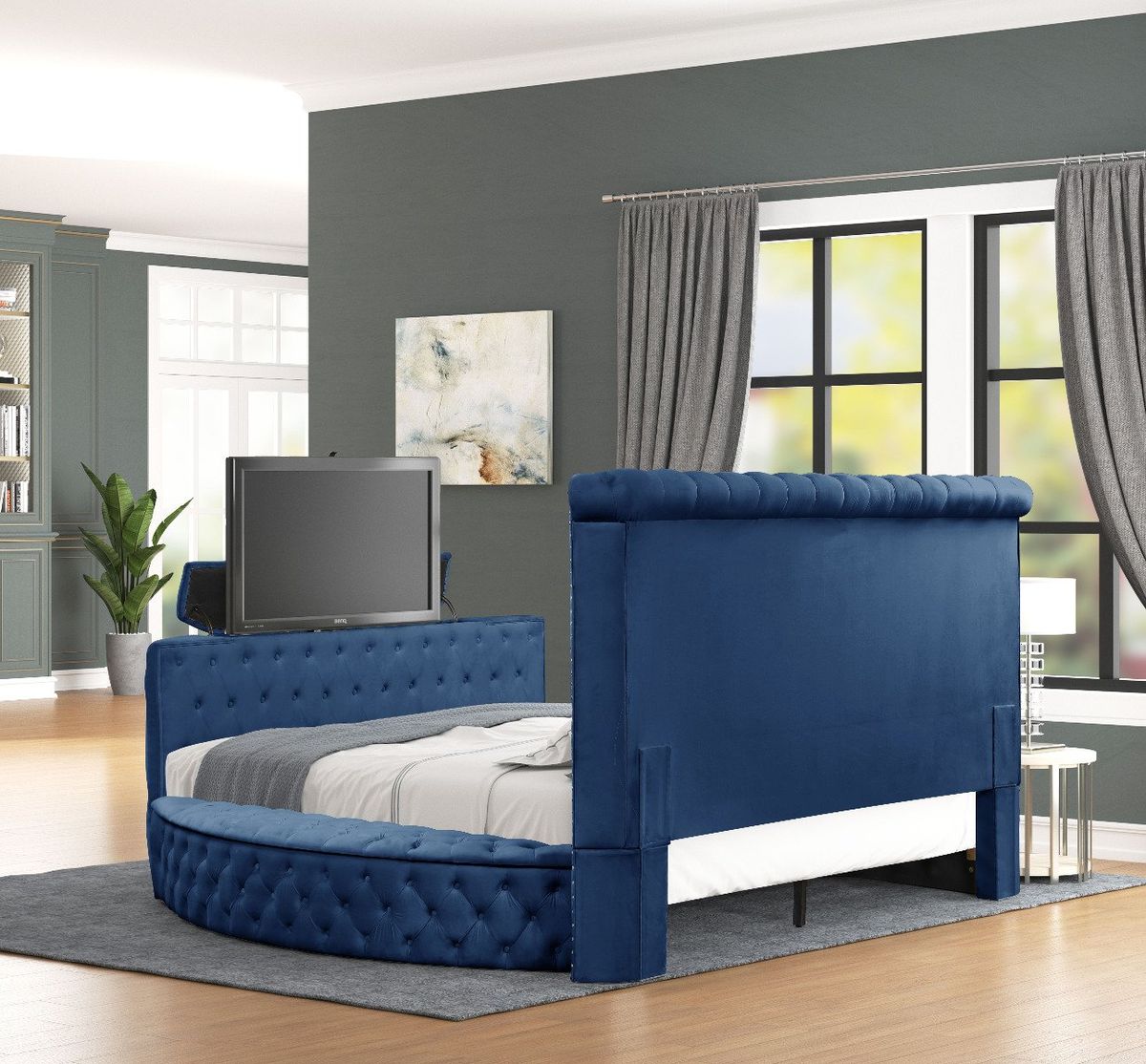 Galaxy Home Maya King Bed in Navy