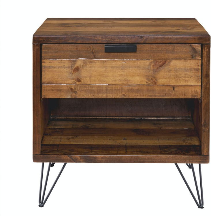 Elements International Cruz 1 Drawer Nightstand in Brown image