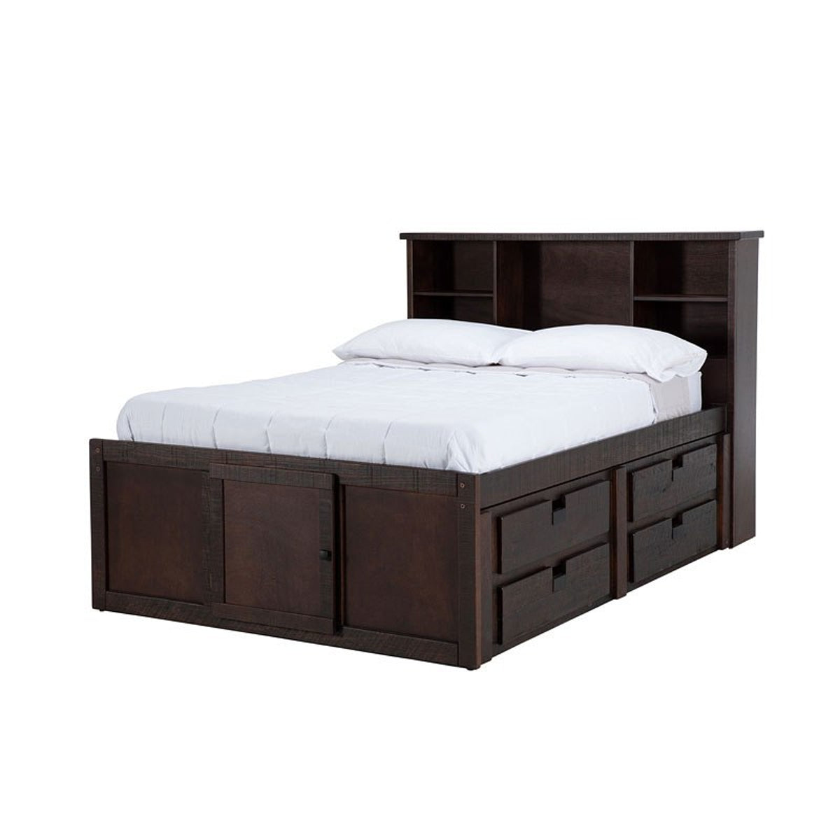 Elements International Vista Captain Bed Twin Storage Bed in Brown image