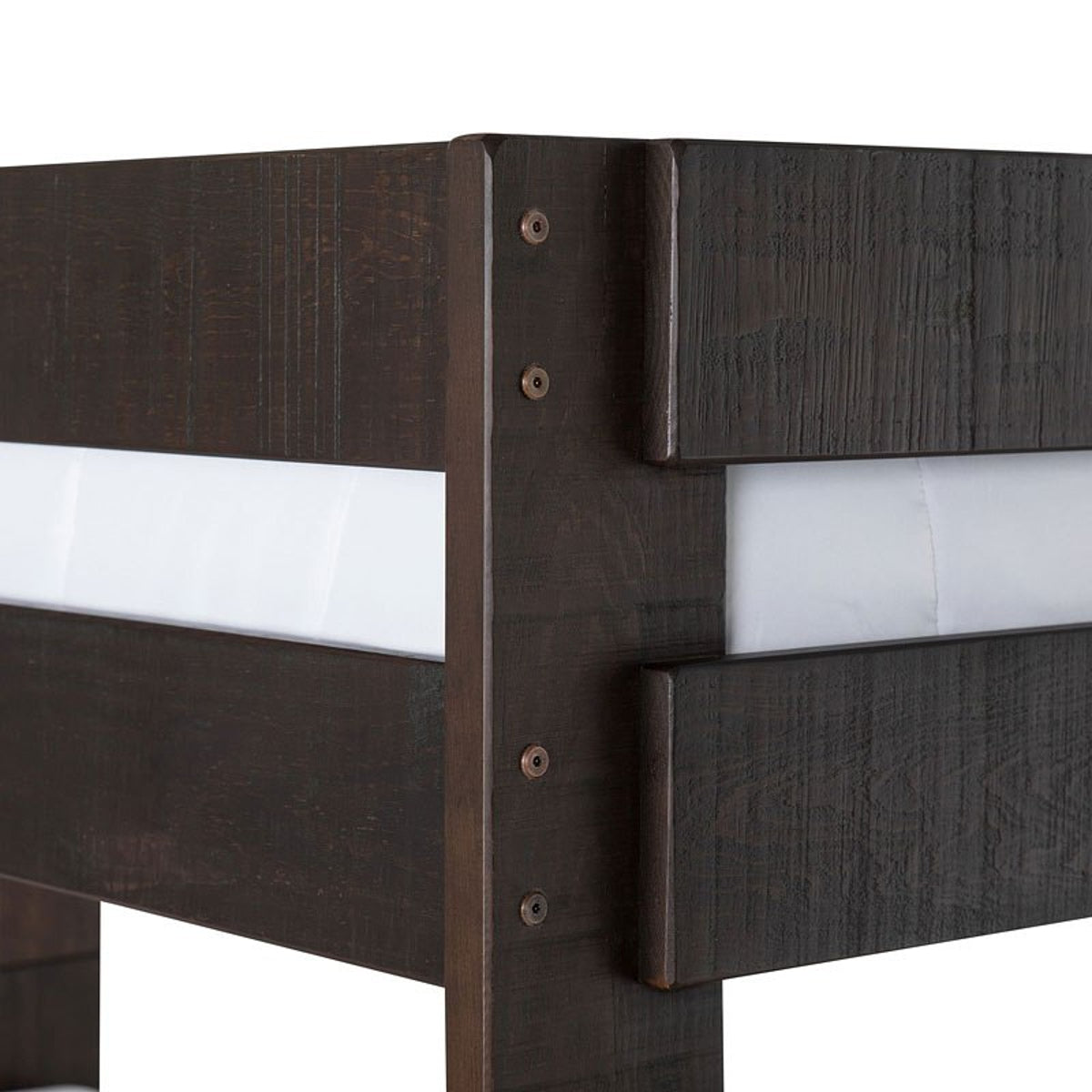 Elements International Vista Twin over Full Bunk Bed with Ladder in Brown