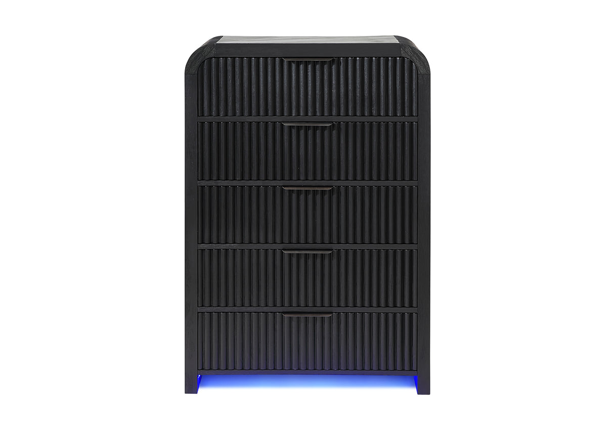 BECKETT WHT/BLK CHEST W/ LED