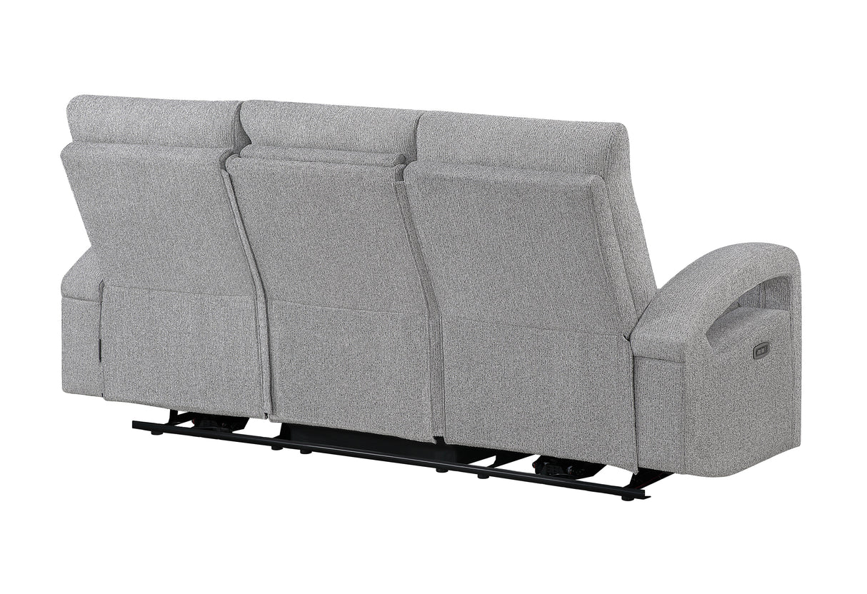 U6611 GREY 15 POWER RECLINING SOFA WITH LED