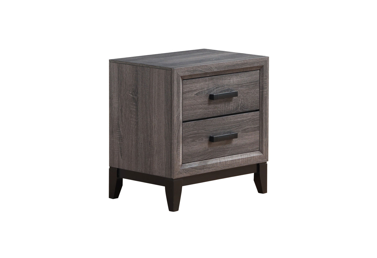 KATE FOIL GREY FULL BED, DRESSER, MIRROR AND NIGHTSTAND