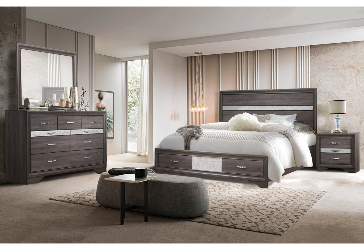SEVILLE GREY QUEEN BED GROUP