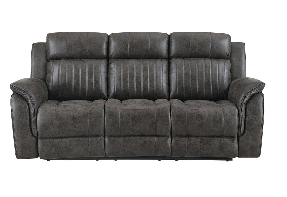 U8517 GREY RECLINING SOFA/CONSOLE RECLINING LOVESEAT/GLIDER RECLINER
