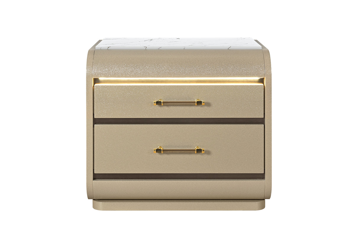 GENESIS GOLD NIGHTSTAND WITH LED