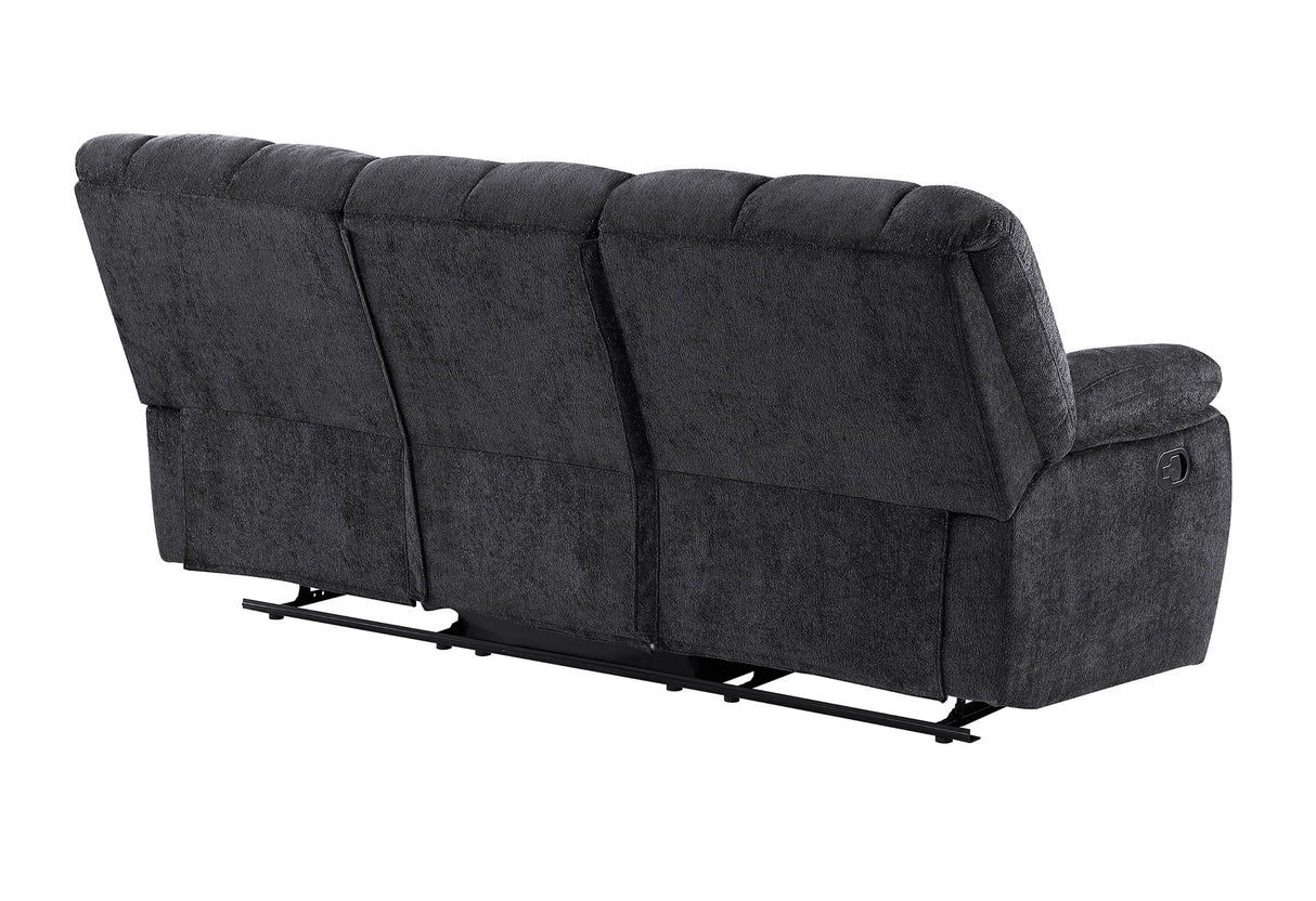 U6000 BLACK RECLINING SOFA
