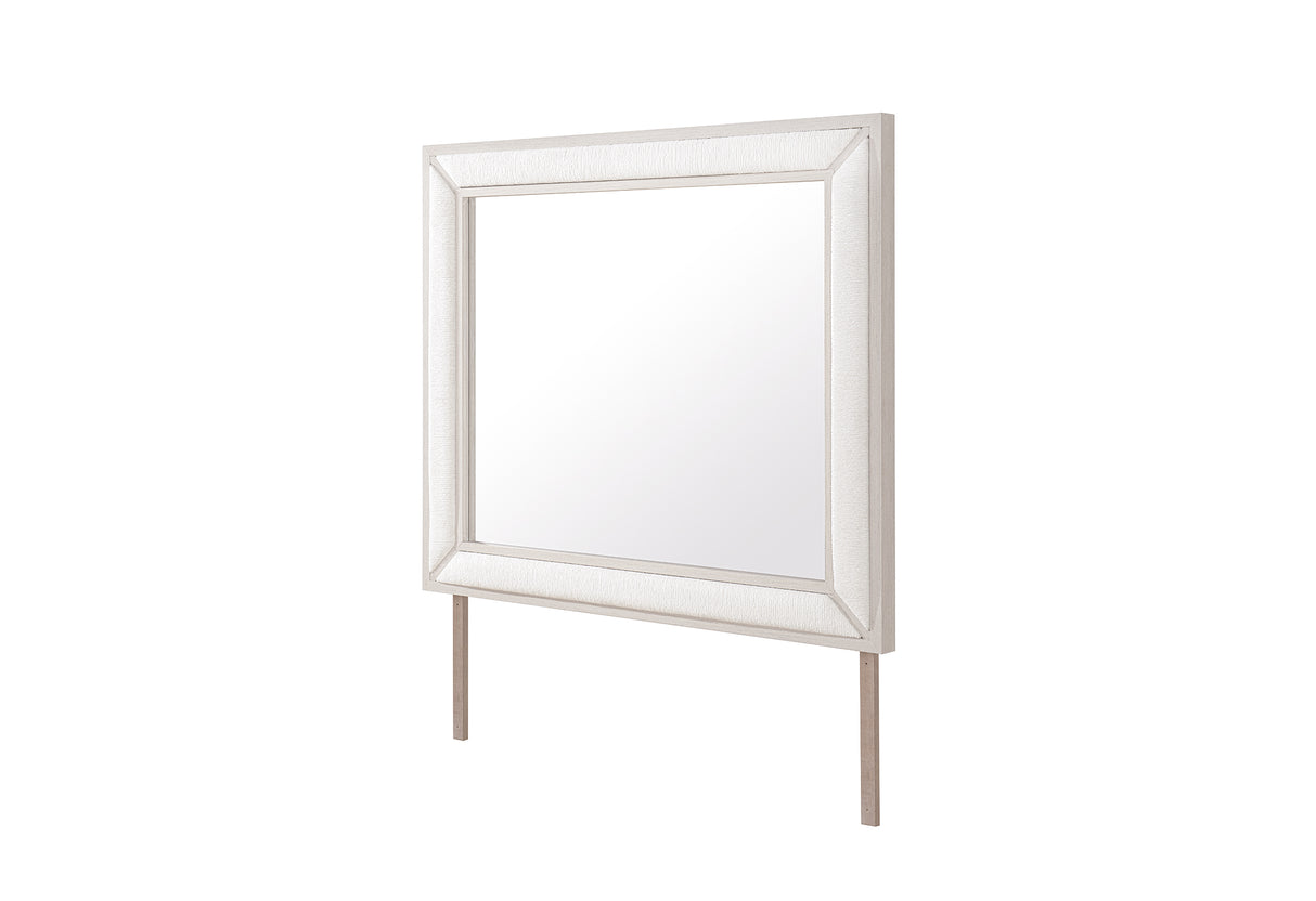 CLARA BEIGE UPHOLSTERED MIRROR