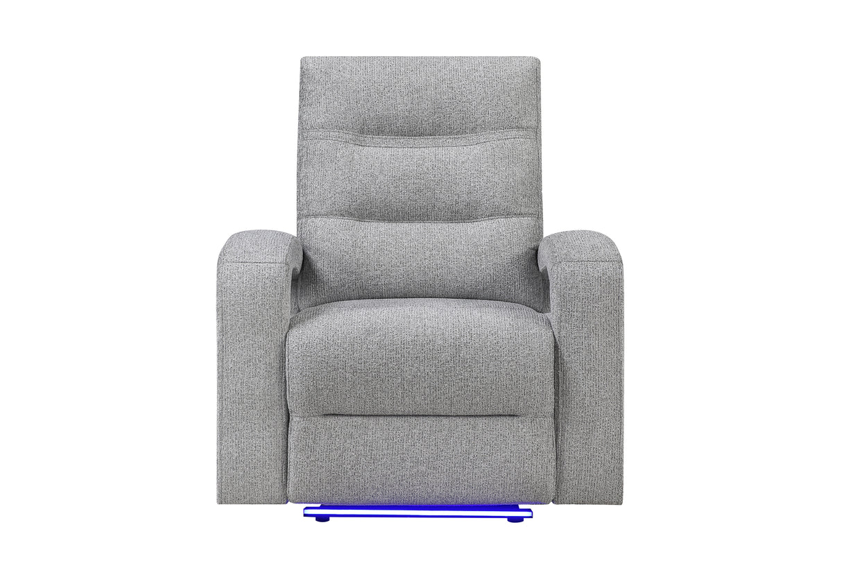 U6611 GREY 15 POWER RECLINER WITH LED