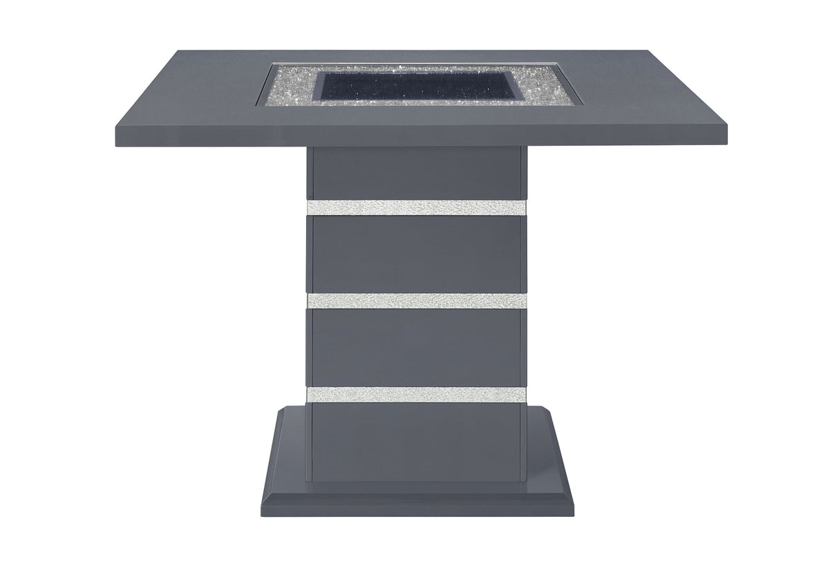 MONACO DARK GREY BAR TABLE AND 6 MONACO DARK GREY BAR STOOLS