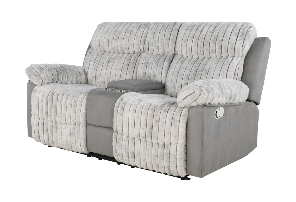 U6028 GREY CONSOLE RECLINING LOVESEAT