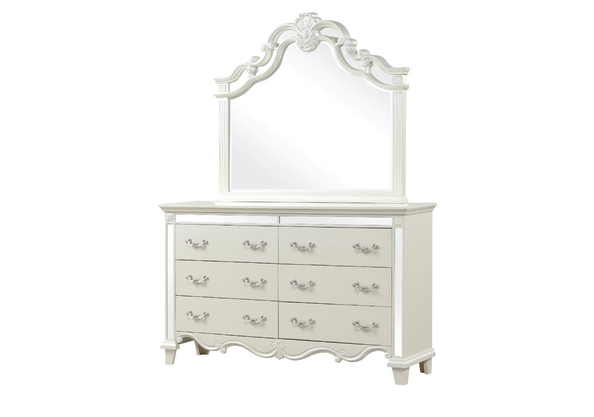 Galaxy Home Milan Mirror in White - galleria furniture outlet