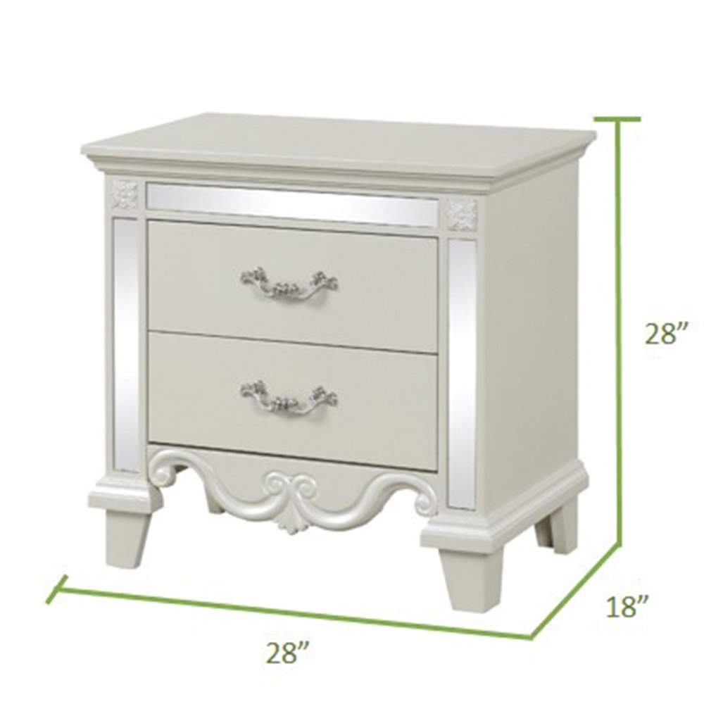 Galaxy Home Milan Nightstand in White - galleria furniture outlet
