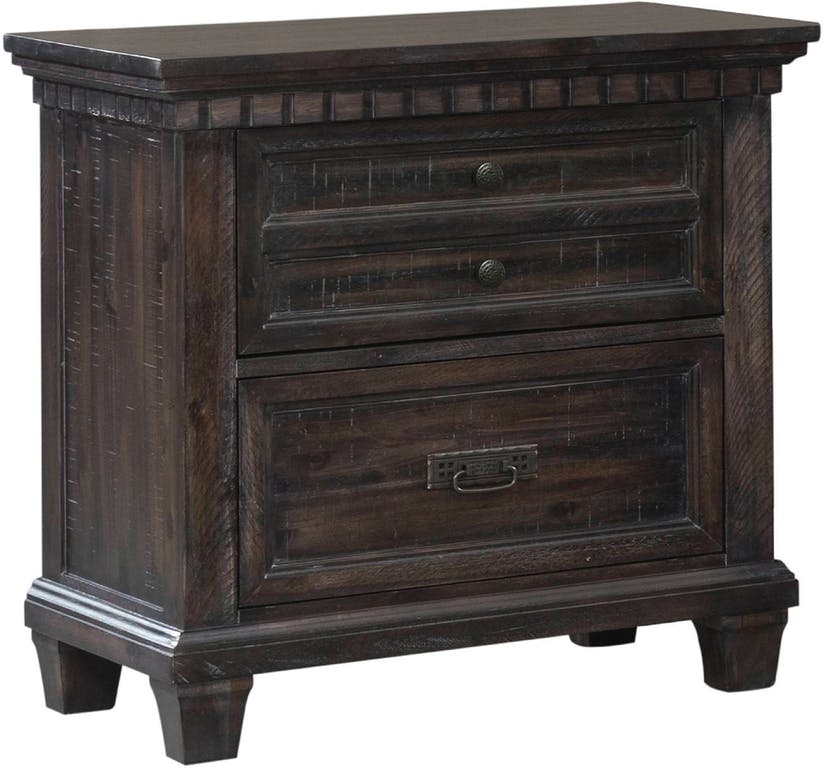 Elements International Morrison Night Stand in Smokey Gray Oak Lacquer image