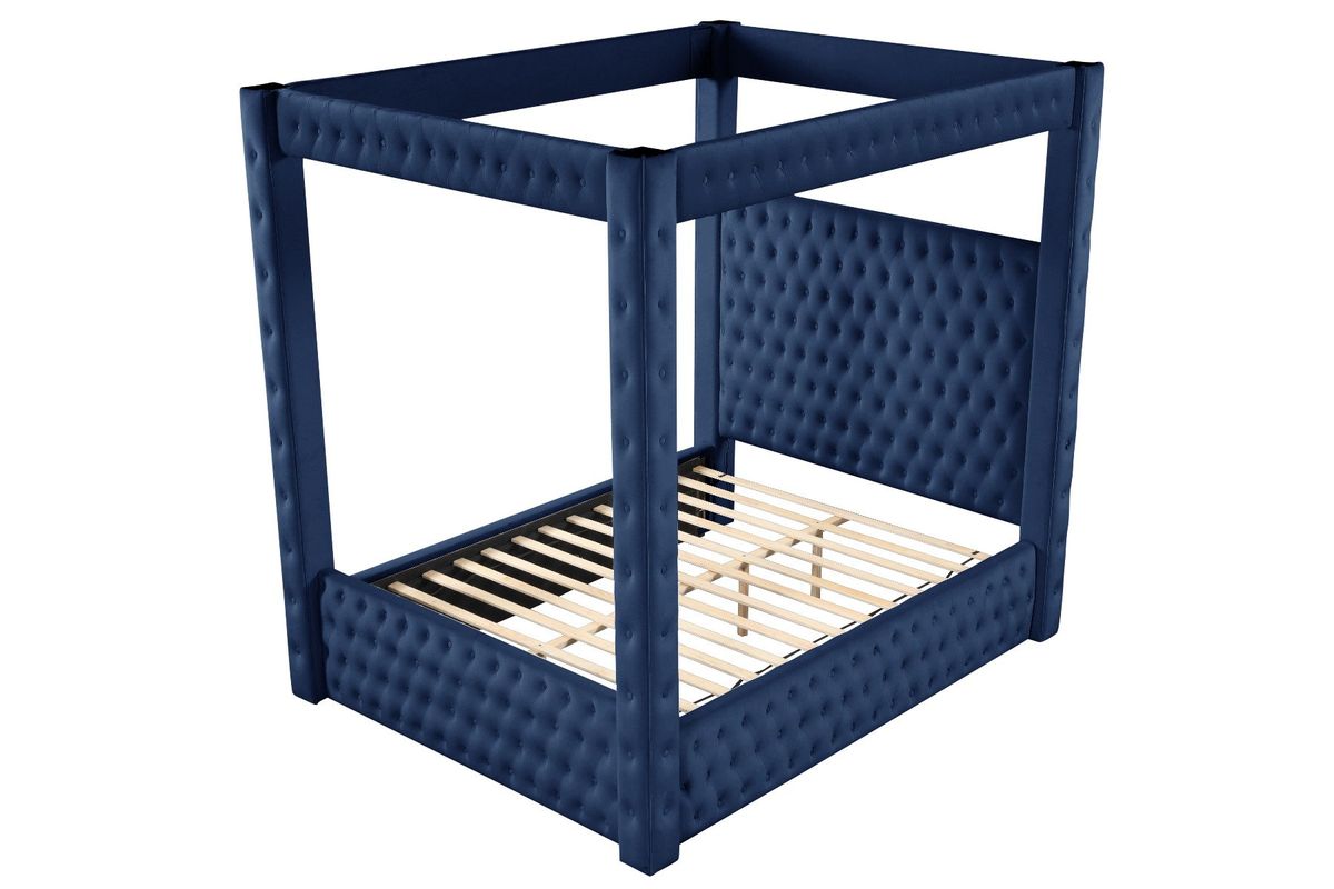 Galaxy Home Monica Queen Bed in Navy