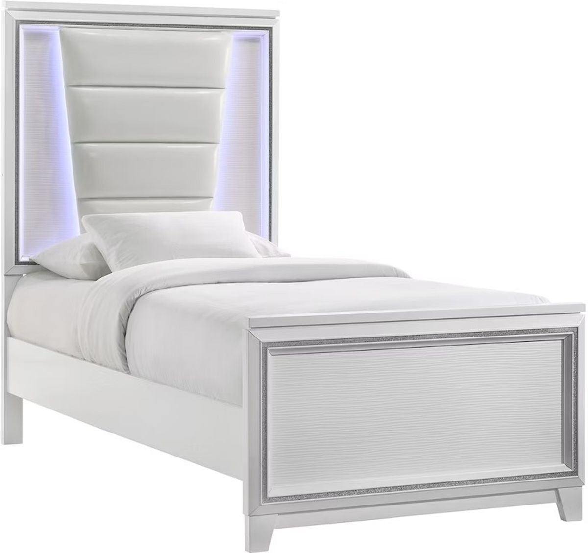 Elements International Moondance Twin Panel Bed in White image