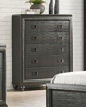 Elements International Moonstone 5 Drawer Chest in Gray image