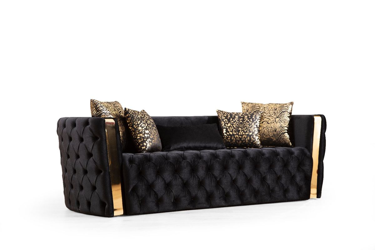 Galaxy Home Naomi Sofa in Black - galleria furniture outlet