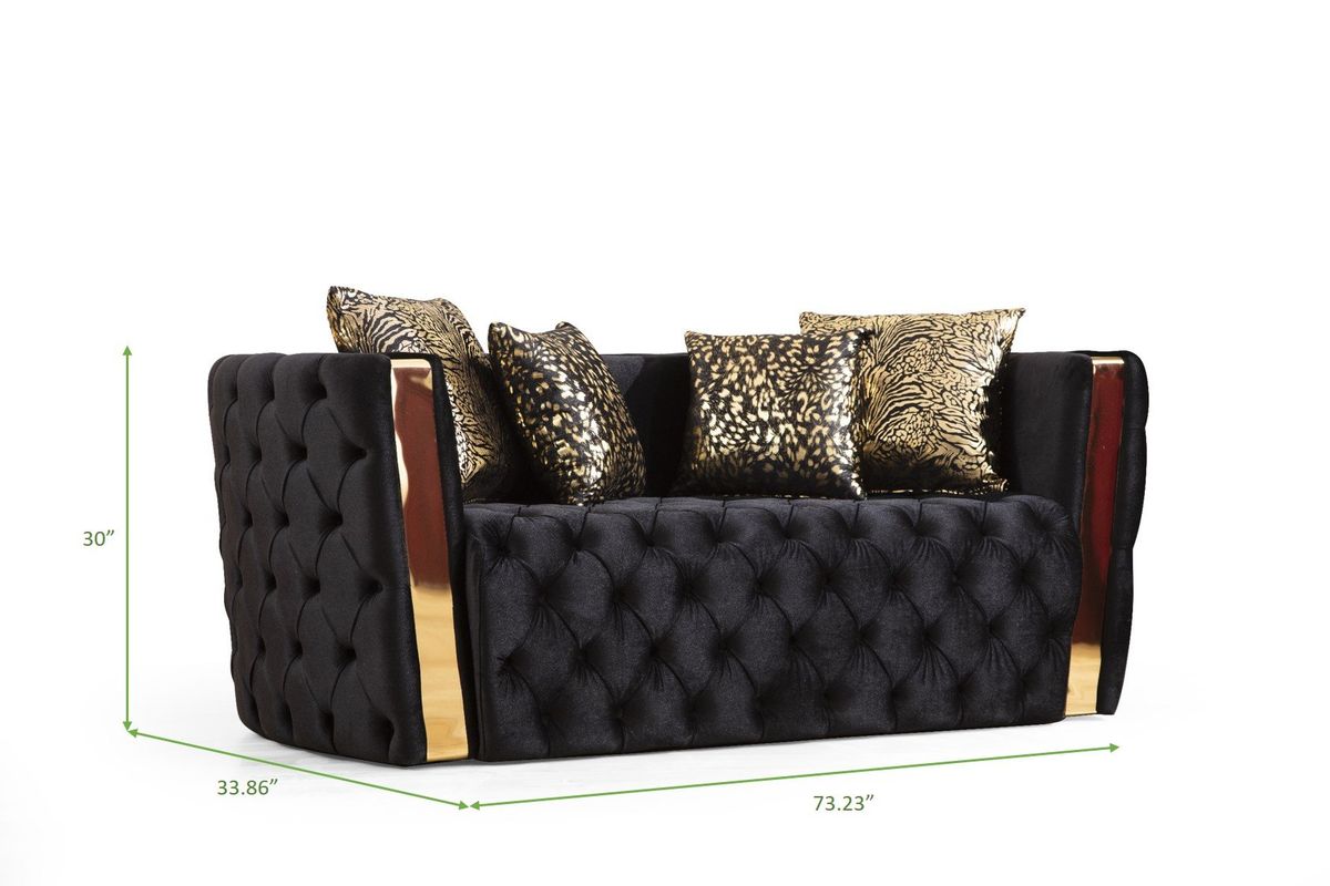 Galaxy Home Naomi Loveseat in Black - galleria furniture outlet