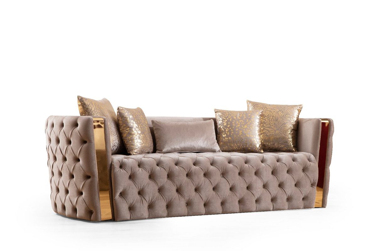 Galaxy Home Naomi Sofa in Taupe - galleria furniture outlet