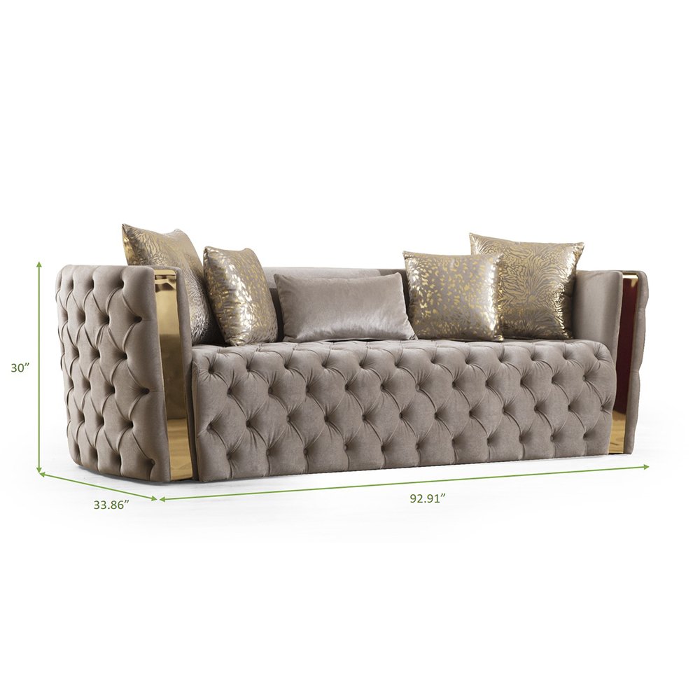 Galaxy Home Naomi Sofa in Taupe - galleria furniture outlet