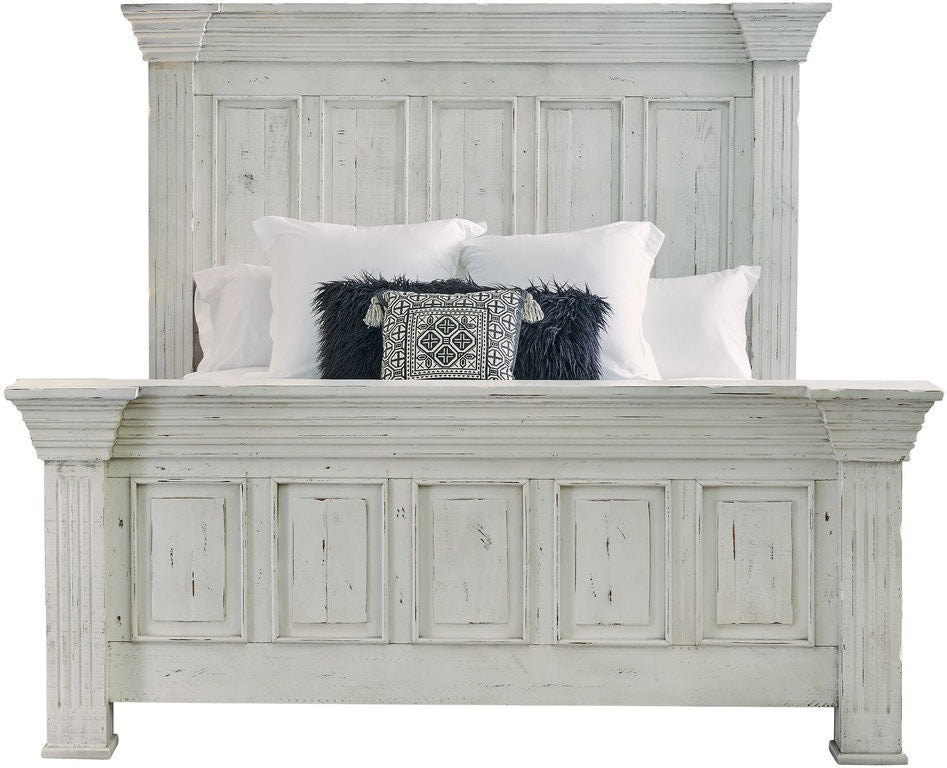 Elements International Olivia White King Panel Bed MBLV700KB