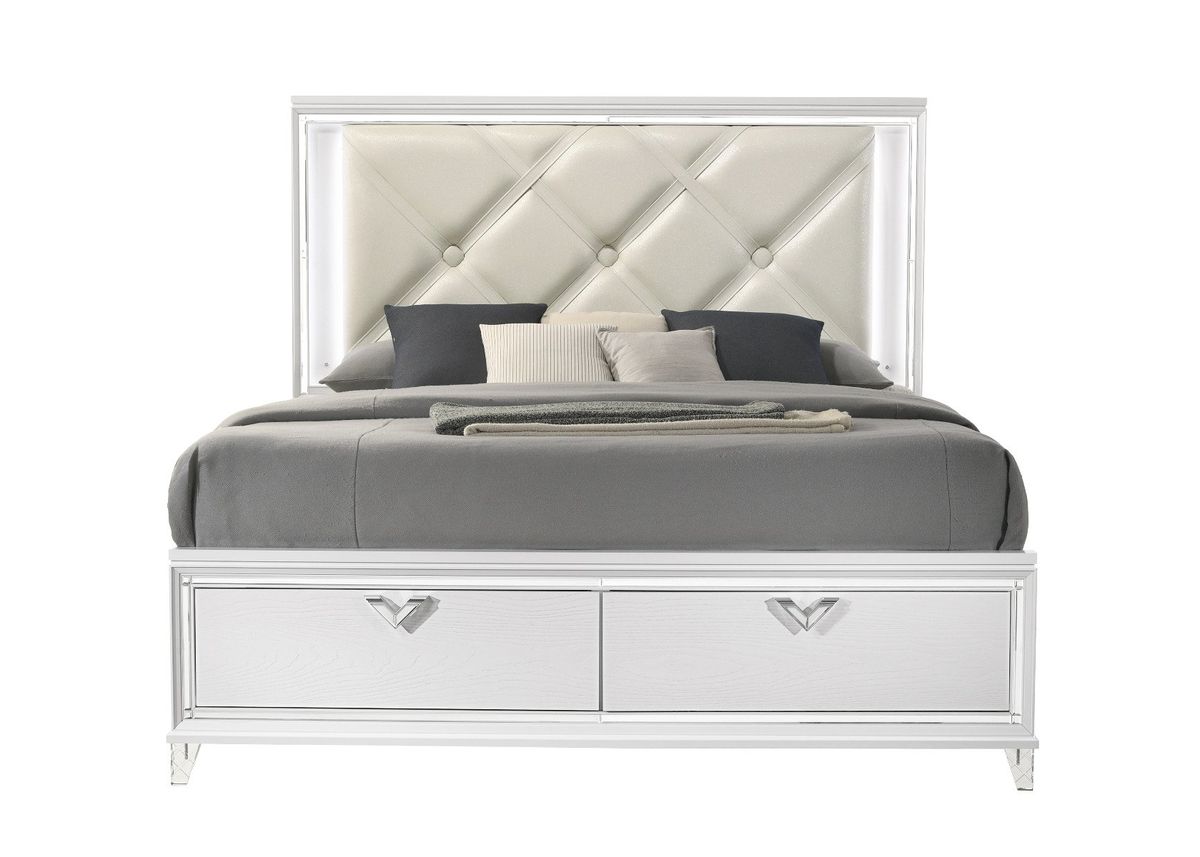 Galaxy Home Prism Queen Bed in White image