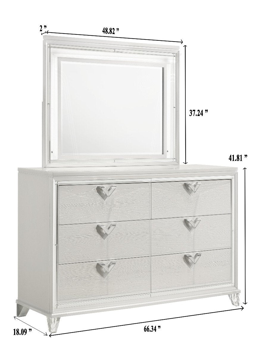 Galaxy Home Prism Dresser in White