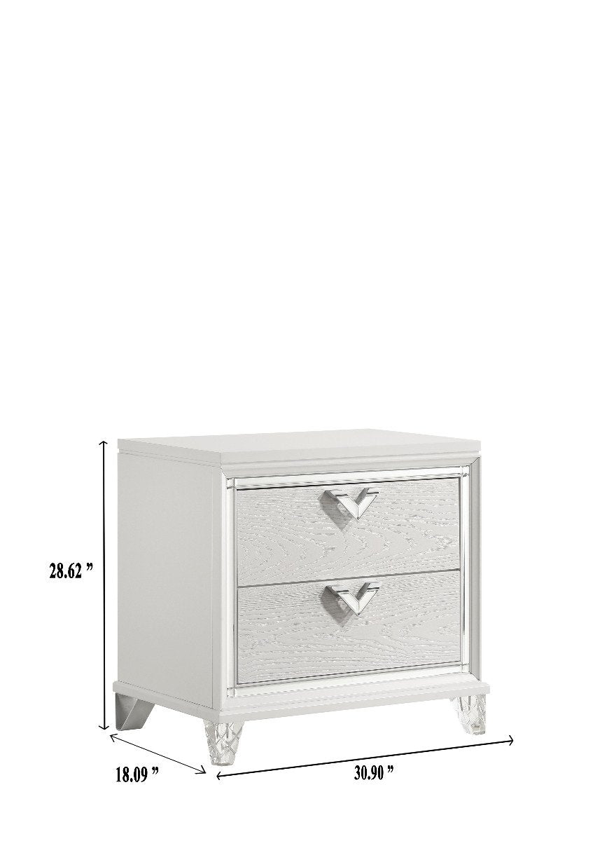 Galaxy Home Prism Nightstand White