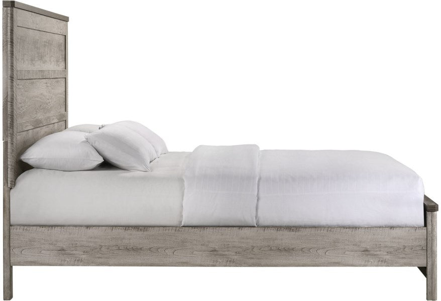 Elements International Millers Cove King Panel Bed in Gray