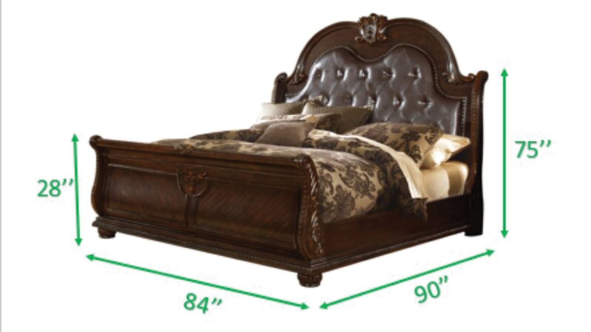 Galaxy Home Roma King Bed in Dark Walnut - galleria furniture outlet