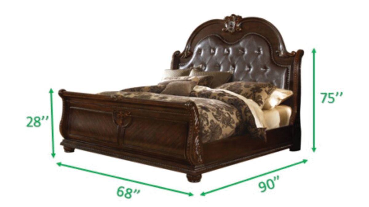 Galaxy Home Roma Queen Bed in Dark Walnut - galleria furniture outlet