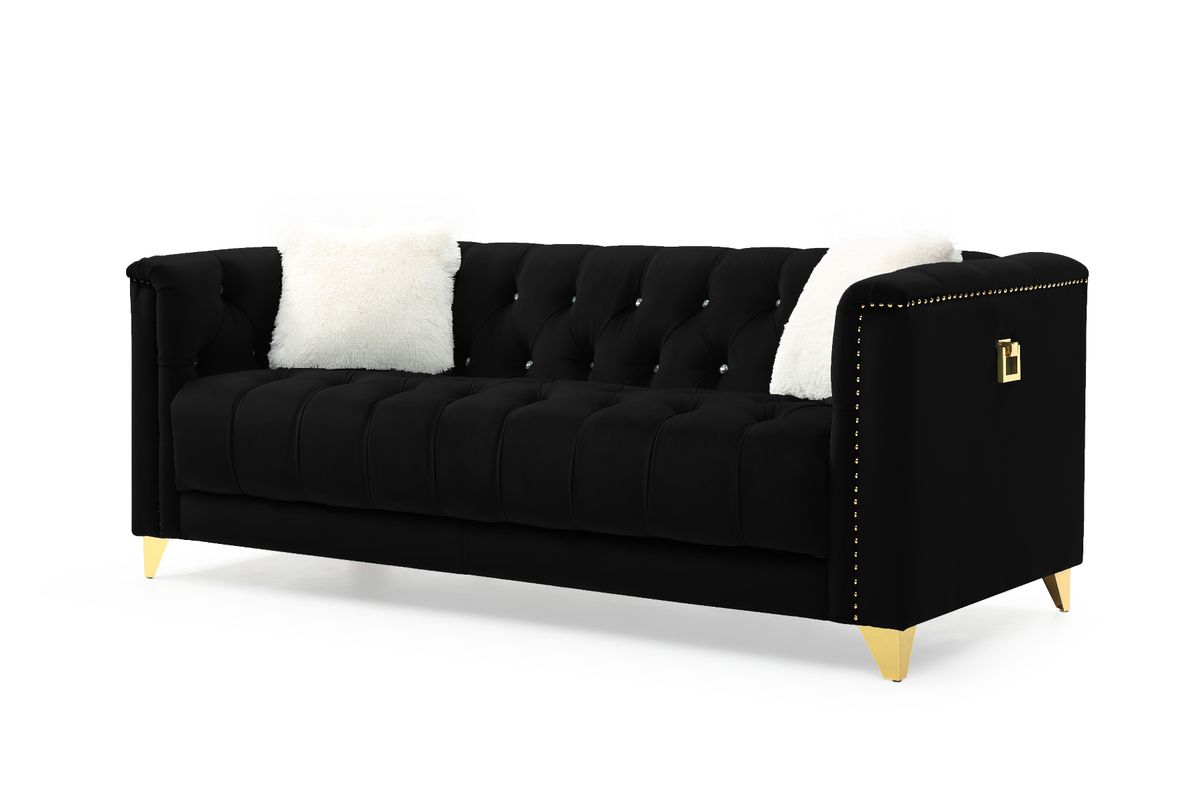 Galaxy Home Russell Sofa in Black - galleria furniture outlet