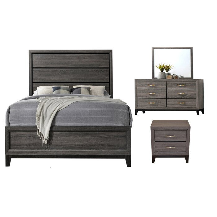 Galaxy Home Sierra Queen Size Bed in Gray 680499397982