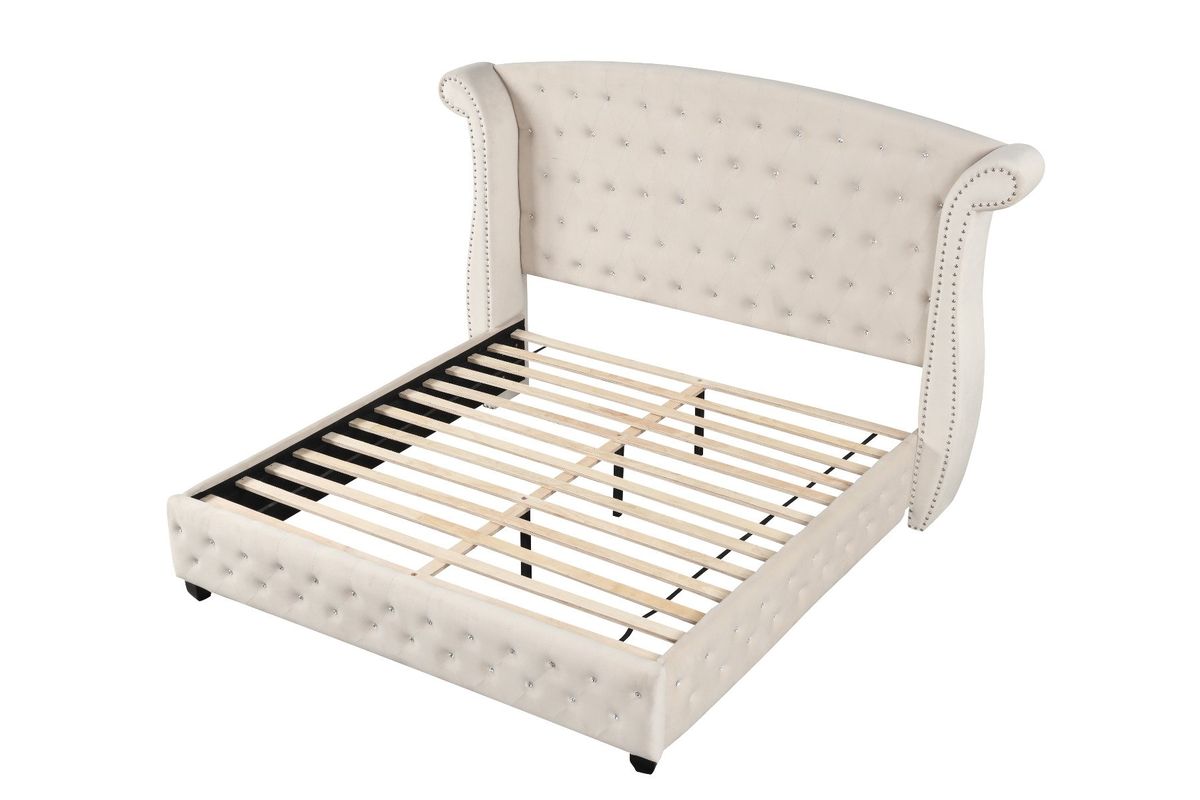 Galaxy Home Sophia Full Bed in Cream