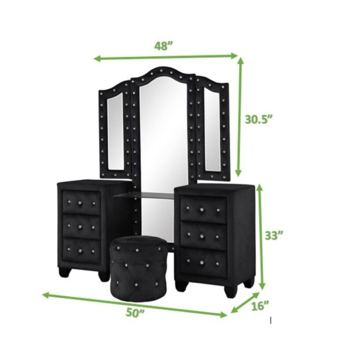 Galaxy Home Sophia Vanity in Black