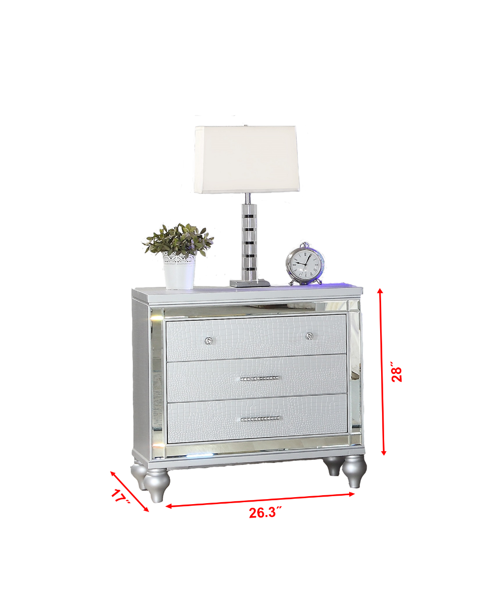 Galaxy Home Sterling Nightstand Silver