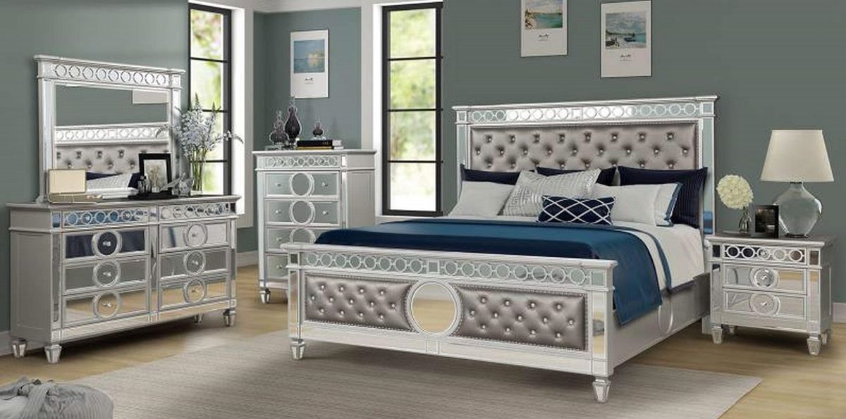 Galaxy Home Symphony Queen Bed in Silver