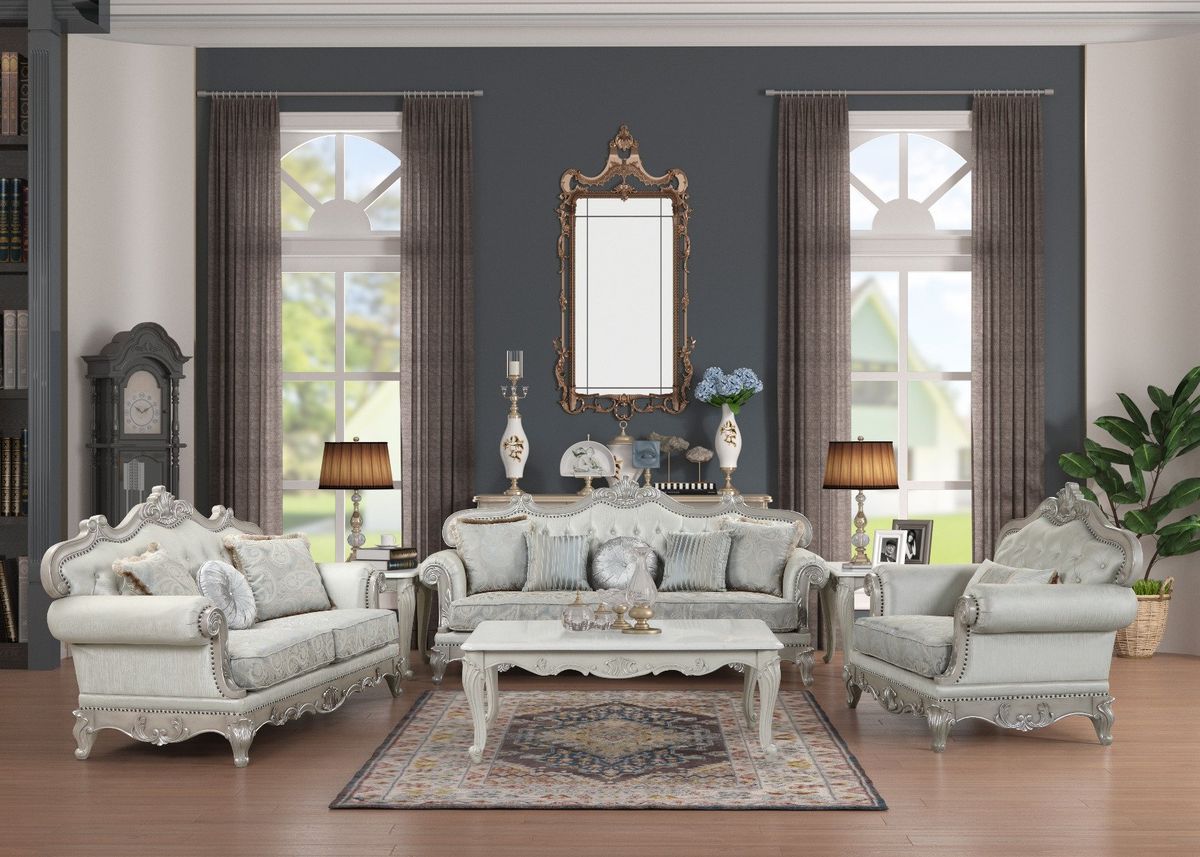 Galaxy Home Tuscan Loveseat in Grey